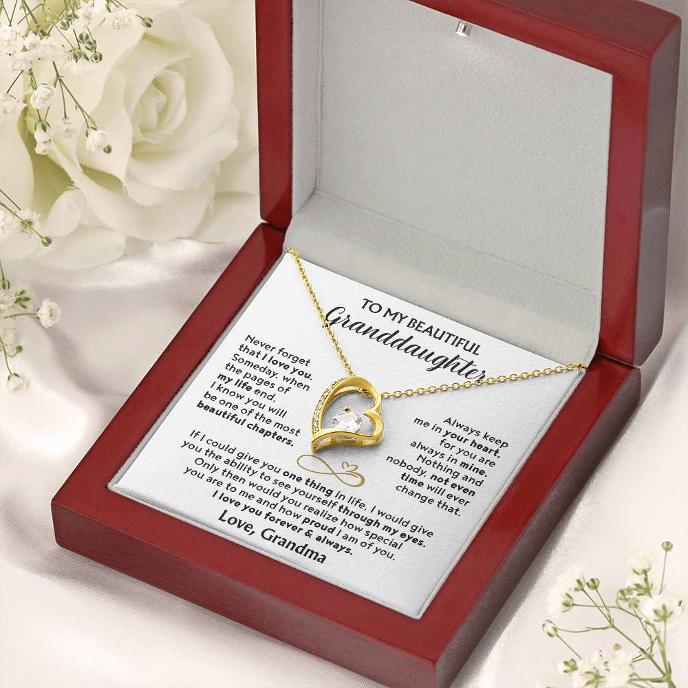 (Almost Sold Out) To My Beautiful Granddaughter - Forever Love Necklace with Personal Message Card