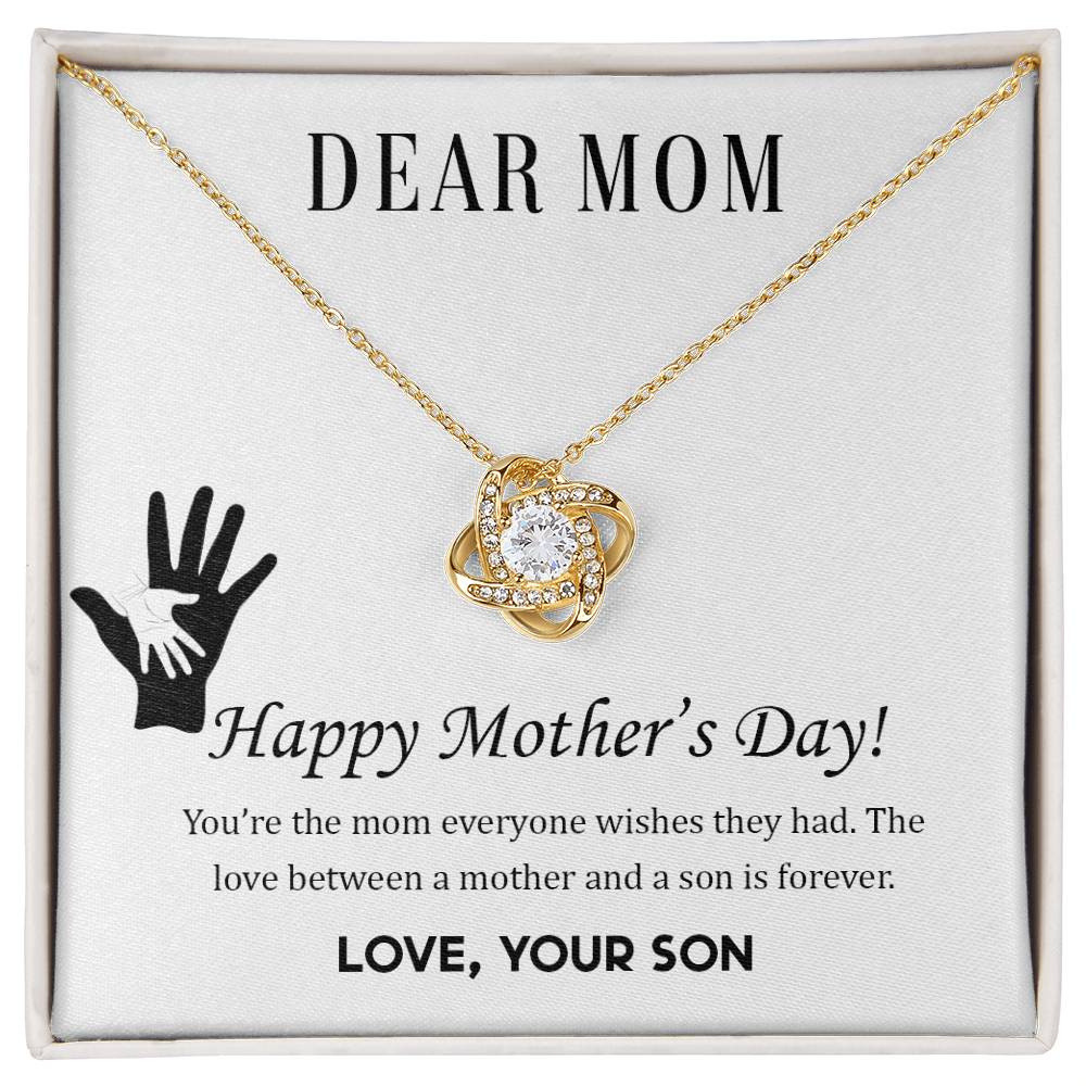 Beautiful Mother's Day gift for Mom from Son "DEAR MOM You're the mom everyone wishes they had" Necklace