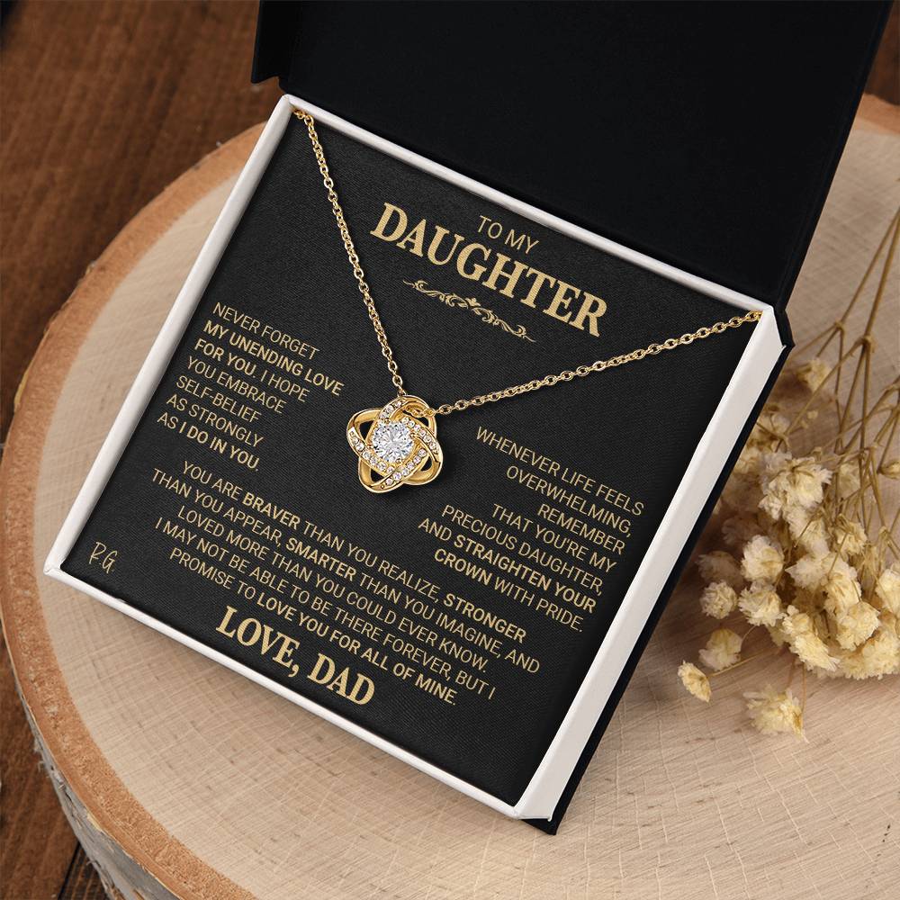 Beautiful Gift for Daughter From Dad "NEVER FORGET MY UNENDING LOVE" Necklace