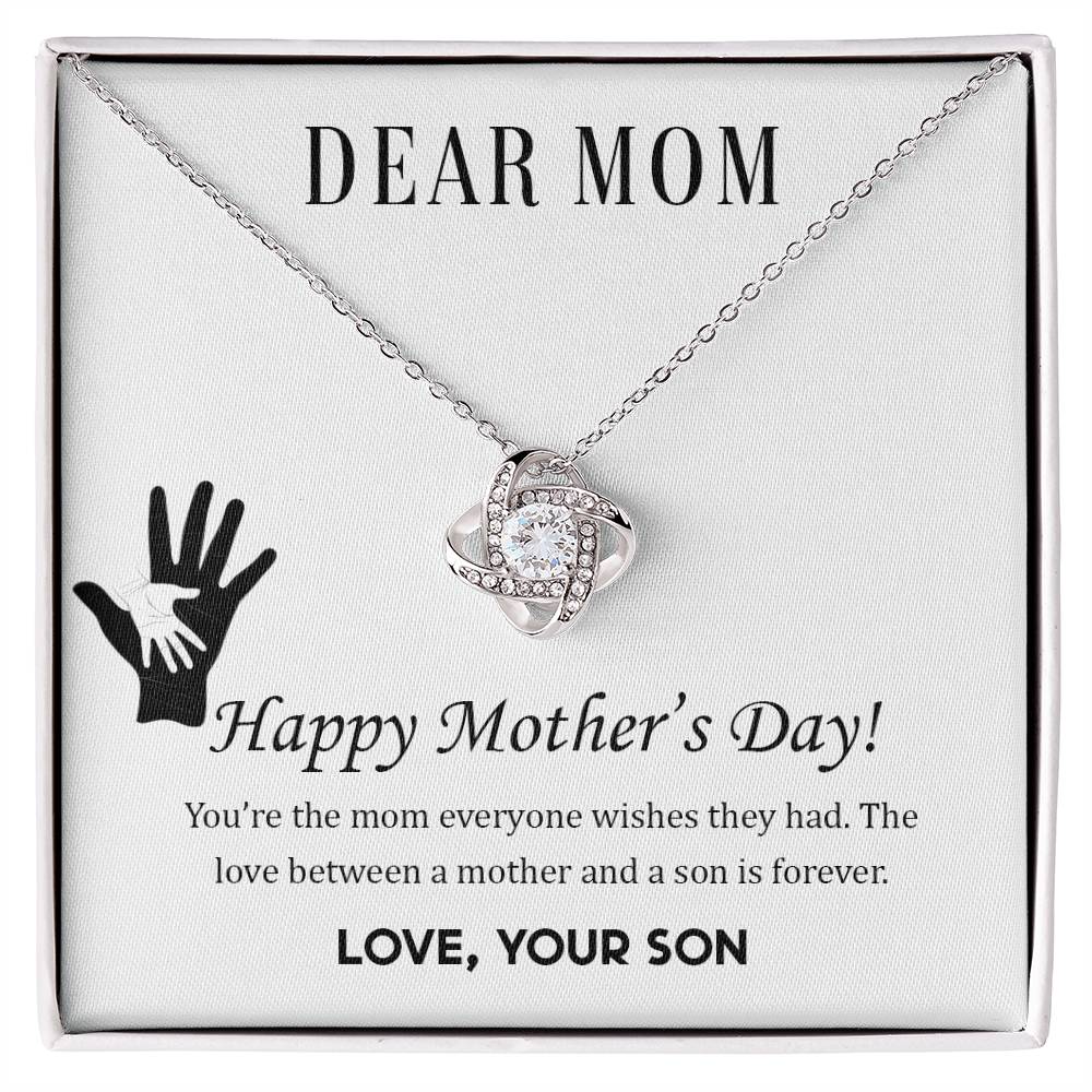 Beautiful Mother's Day gift for Mom from Son "DEAR MOM You're the mom everyone wishes they had" Necklace