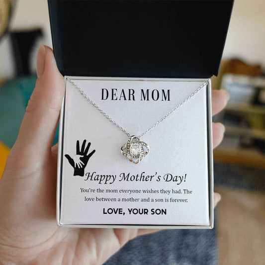 Beautiful Mother's Day gift for Mom from Son "DEAR MOM  You're the mom everyone wishes they had" Necklace