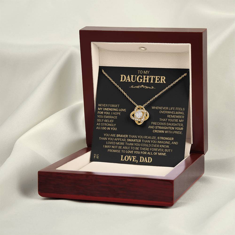 Beautiful Gift for Daughter From Dad "NEVER FORGET MY UNENDING LOVE" Necklace