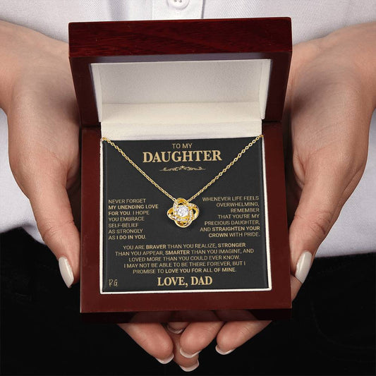 Beautiful Gift for Daughter From Dad "NEVER FORGET MY UNENDING LOVE" Necklace