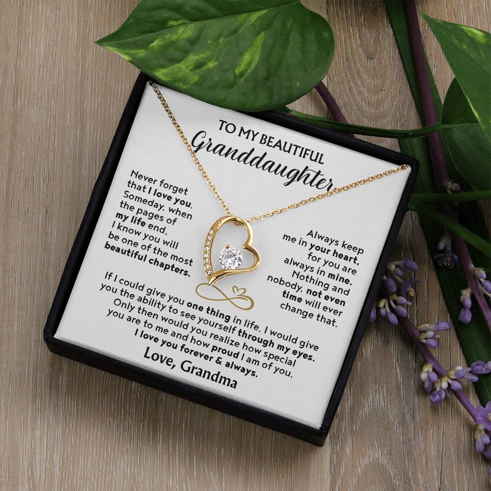 (Almost Sold Out) To My Beautiful Granddaughter - Forever Love Necklace with Personal Message Card