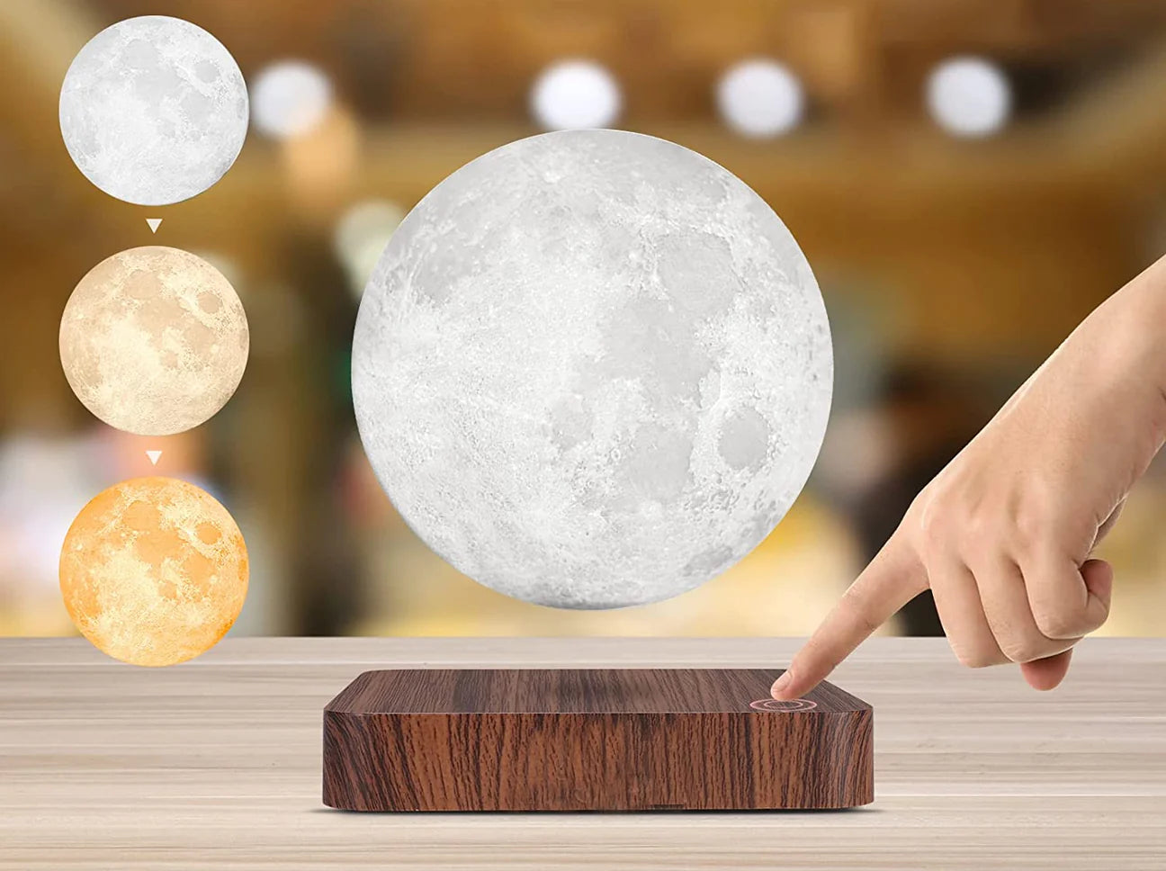 MystiLuna: Levitating Moon Lamp with Magnetic Touch